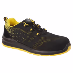 Portwest Mens Knitted Wire Lace Safety Trainers - 11 UK, Black/Yellow