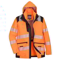 Portwest Mens PW3 5 In 1 Hi-Vis Safety Jacket - 4XL, Orange/Black