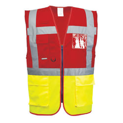 Portwest Mens Paris Contrast Hi-Vis Vest - S, Yellow/Red