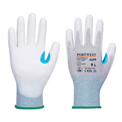 Portwest Unisex Adult A699 Cut Resistant Gloves (Pack of 12) - 10, Grey/White