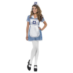 Smiffys Womens/Ladies Naughty Nurse Costume Set - M, Blue/White