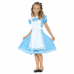 Smiffys Girls Wonderland Princess Costume Set - 4-6 Years, Blue
