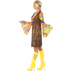 Smiffys Womens/Ladies 60s Groovy Costume Set - XL, Brown/Yellow