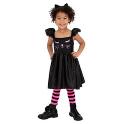 Smiffys Girls Cat Costume Dress - 4-6 Years, Black
