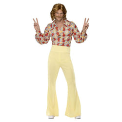 Smiffys Mens 60s Groovy Patterned Costume Set - M, Yellow/Orange