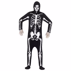 Smiffys Unisex Adult Skeleton Costume - S, Black/White