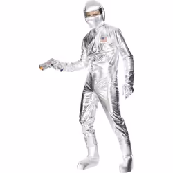Smiffys Unisex Adult Spaceman Costume Set - L, Silver