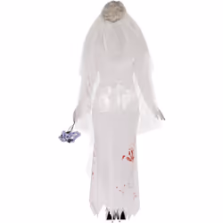 Smiffys Womens/Ladies Till Death Do Us Part Bride Costume - L, White/Blood Red