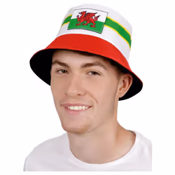 Smiffys Unisex Adult Welsh Flag Bucket Hat