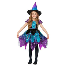 Smiffys Girls Deluxe Moon & Stars Light Up Witch Costume