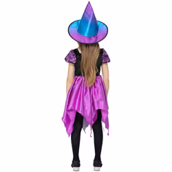 Smiffys Girls Deluxe Moon & Stars Light Up Witch Costume