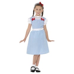 Smiffys Girls Country Girl Costume Set - S, Blue/White