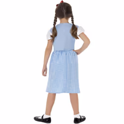 Smiffys Girls Country Girl Costume Set - S, Blue/White
