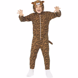 Smiffys Childrens/Kids Tiger Costume - 10-12 Years, Brown