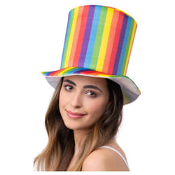 Smiffys Deluxe Pride Rainbow Striped Top Hat