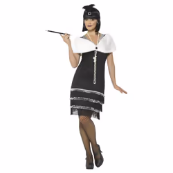 Smiffys Womens/Ladies Flapper Costume Set - XL, Black
