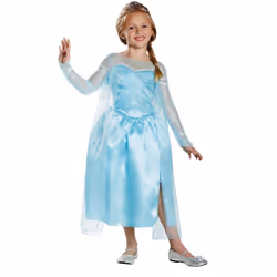 Frozen Girls Classic Elsa Costume - 7-8 Years, Sky Blue
