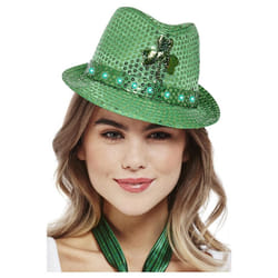 Smiffys Unisex Adult Sequin Light Up St Patricks Day Trilby