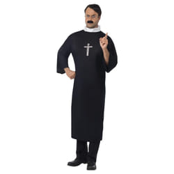 Smiffys Mens Priest Costume Set - XL, Black
