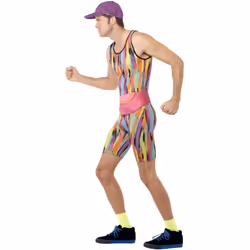 Smiffys Mens Aerobics Instructor Costume Set - L, Multicoloured
