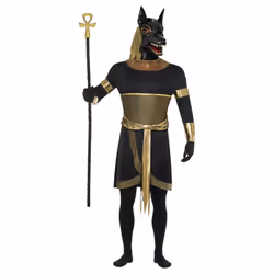 Smiffys Mens The Jackal Anubis Costume Set - M, Black/Gold