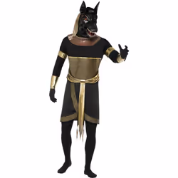 Smiffys Mens The Jackal Anubis Costume Set - M, Black/Gold