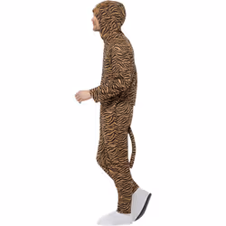 Smiffys Unisex Adult Tiger Costume Jumpsuit - L, Brown