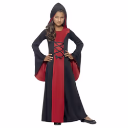 Smiffys Girls Vampire Costume Robe - S, Red/Black