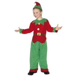 Smiffys Childrens/Kids Elf Christmas Costume - 10-12 Years, Red/Green