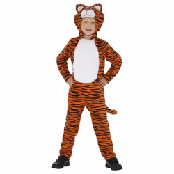 Smiffys Childrens/Kids Tiger Costume - 10-12 Years, Orange/Black/White