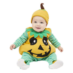 Smiffys Baby Pumpkin Costume - 6-9 Months, Green/Orange