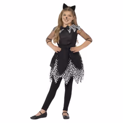 Smiffys Girls Deluxe Cat Costume - 4-6 Years, Black