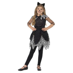 Smiffys Girls Deluxe Cat Costume - 4-6 Years, Black