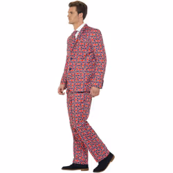 Smiffys Mens Union Jack Costume Suit - L R, Royal Blue/Red/White
