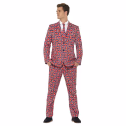 Smiffys Mens Union Jack Costume Suit - XL R, Royal Blue/Red/White