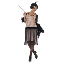 Smiffys Womens/Ladies 20s Coco Flapper Costume - L, Pink/Black