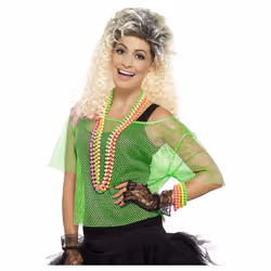 Smiffys Womens/Ladies Fishnet Costume Top - S-M, Neon Green