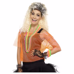 Smiffys Womens/Ladies Fishnet Costume Top - S-M, Neon Orange