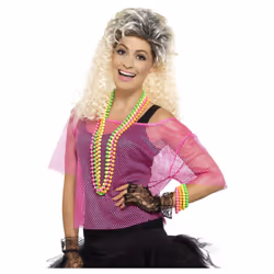 Smiffys Womens/Ladies Fishnet Costume Top - S-M, Neon Pink