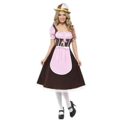 Smiffys Womens/Ladies Tavern Long Costume Dress - L, Brown/Pink