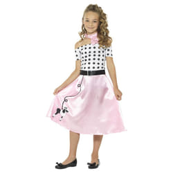 Smiffys Girls 50s Poodle Costume Set - 4-6 Years, Pink