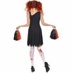Smiffys Womens/Ladies High School Horror Cheerleader Costume - 6 UK - 4 UK, Red/Black