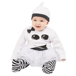 Smiffys Baby Girls Ghost Cotton Costume Set - 6-9 Months, White/Black