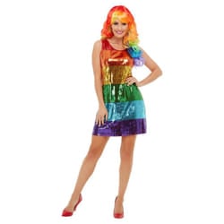 Smiffys Womens/Ladies Rainbow Glitter Costume Dress - S, Multicoloured
