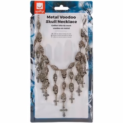 Smiffys Deluxe Metal Voodoo Skull Costume Necklace