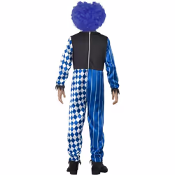 Smiffys Childrens/Kids Deluxe Sinister Clown Costume Set - 13-14 Years, Blue/White/Black