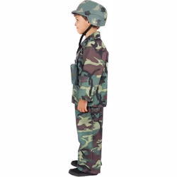 Smiffys Boys Army Costume - 4-6 Years, Camouflage Green