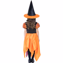 Smiffys Girls Witch Moon & Stars Costume Set - 10-12 Years, Black/Orange/Purple