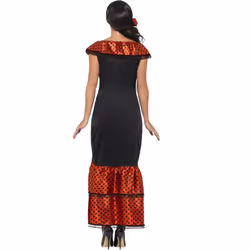 Smiffys Womens/Ladies Senorita Flamenco Costume - M, Black/Red