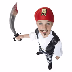 Smiffys Childrens/Kids Pirate Costume Set - 4-6 Years, White/Black